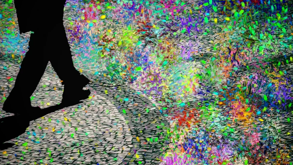 Obra de arte digital de Ricardo Laf explorando o conceito de pós-fotográfico com explosão de cores e texturas.