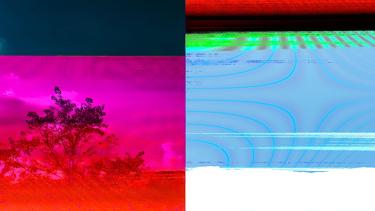 Obra da série Arquivos Imperfeitos de Ricardo Laf, apresentando texturas digitais, ruídos e cores vibrantes que desafiam o olhar analógico.